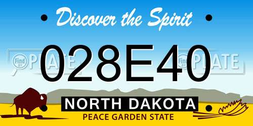 028E40 North Dakota License Plate