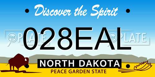 028EAL North Dakota License Plate
