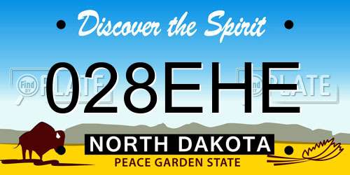 028EHE North Dakota License Plate