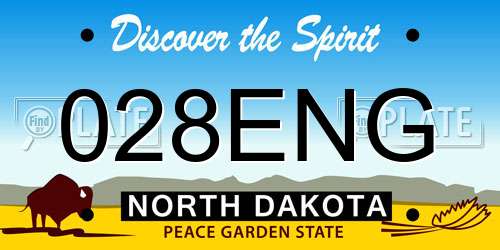 028ENG North Dakota License Plate
