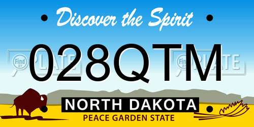 028QTM North Dakota License Plate