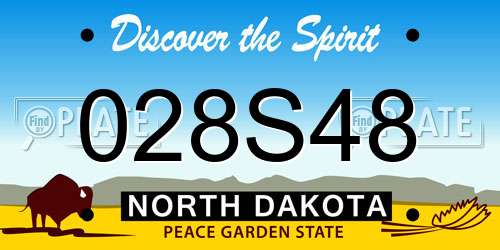 028S48 North Dakota License Plate