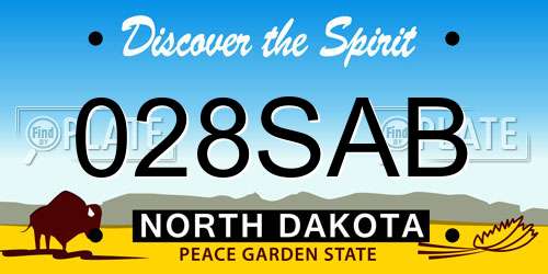 028SAB North Dakota License Plate