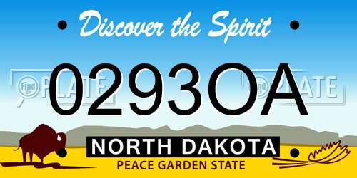 0293OA North Dakota License Plate