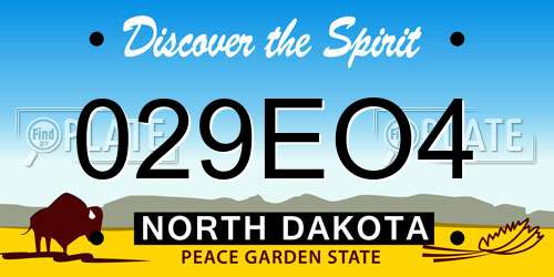 029EO4 North Dakota License Plate