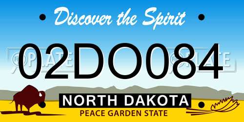 02DO084 North Dakota License Plate