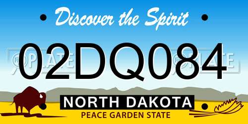 02DQ084 North Dakota License Plate