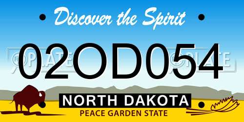 02OD054 North Dakota License Plate