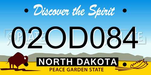 02OD084 North Dakota License Plate