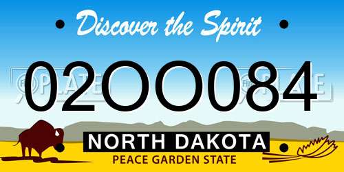 02OO084 North Dakota License Plate