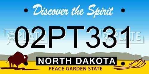 02PT331 North Dakota License Plate