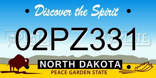 02PZ331 North Dakota License Plate