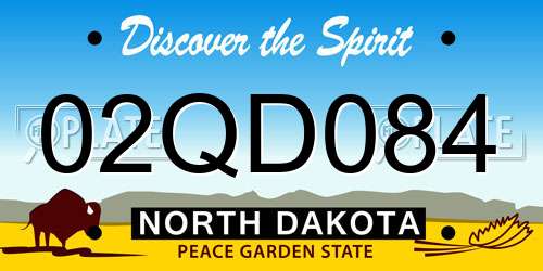 02QD084 North Dakota License Plate