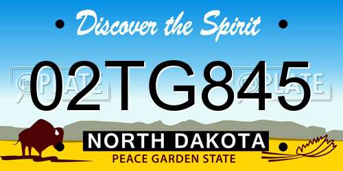 02TG845 North Dakota License Plate