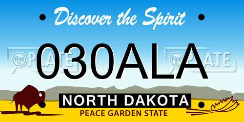 030ALA North Dakota License Plate