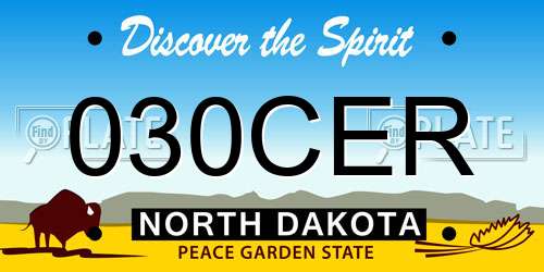 030CER North Dakota License Plate
