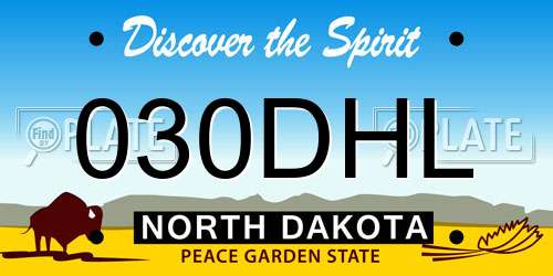 030DHL North Dakota License Plate