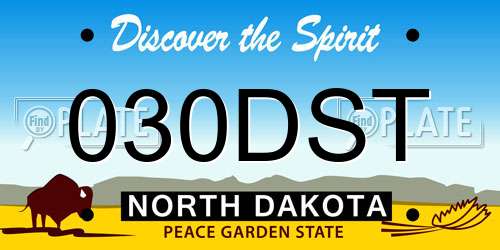 030DST North Dakota License Plate