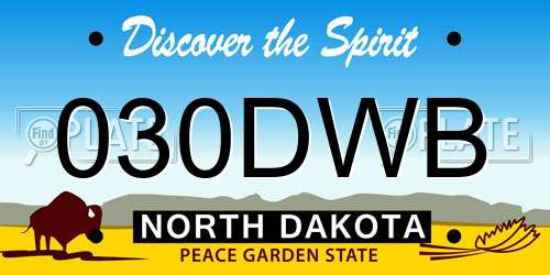 030DWB North Dakota License Plate