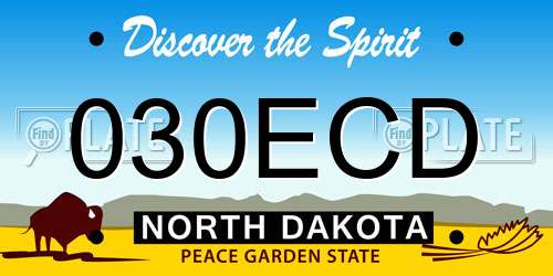 030ECD North Dakota License Plate