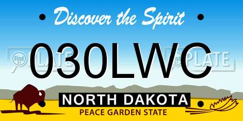 030LWC North Dakota License Plate