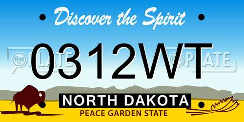 0312WT North Dakota License Plate