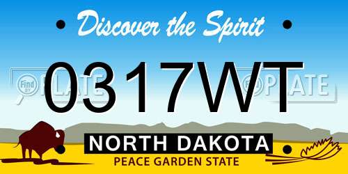 0317WT North Dakota License Plate