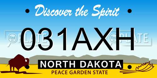 031AXH North Dakota License Plate
