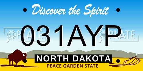 031AYP North Dakota License Plate