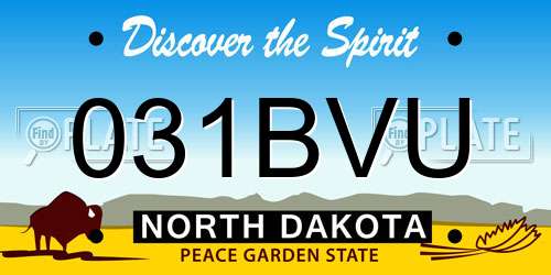 031BVU North Dakota License Plate