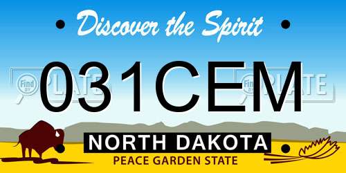 031CEM North Dakota License Plate