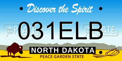 031ELB North Dakota License Plate