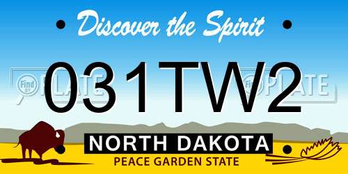 031TW2 North Dakota License Plate