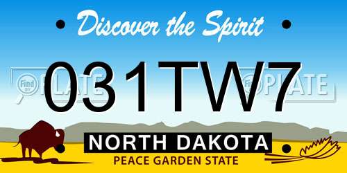 031TW7 North Dakota License Plate