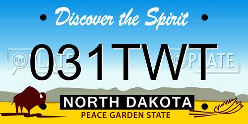 031TWT North Dakota License Plate
