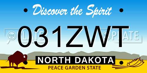 031ZWT North Dakota License Plate