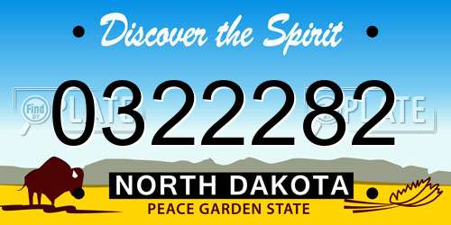 0322282 North Dakota License Plate