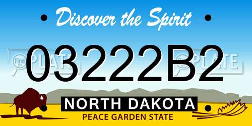 03222B2 North Dakota License Plate