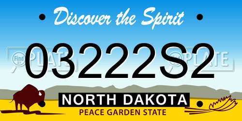 03222S2 North Dakota License Plate