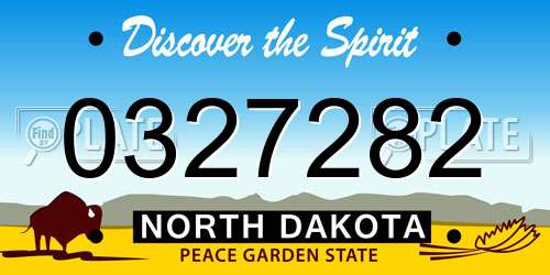 0327282 North Dakota License Plate