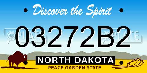 03272B2 North Dakota License Plate