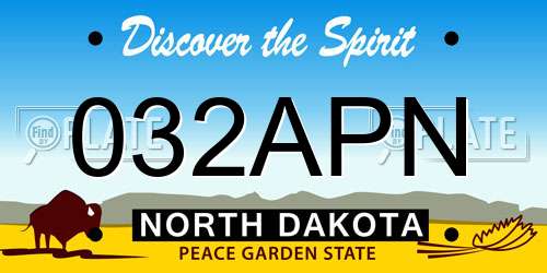 032APN North Dakota License Plate