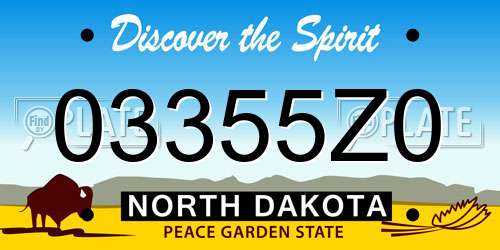 03355Z0 North Dakota License Plate