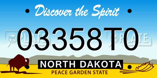 03358T0 North Dakota License Plate