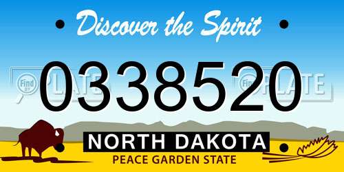 0338520 North Dakota License Plate