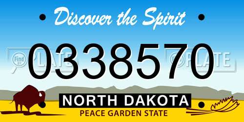 0338570 North Dakota License Plate