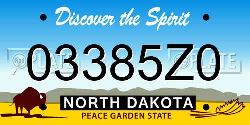 03385Z0 North Dakota License Plate