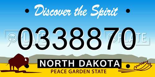 0338870 North Dakota License Plate