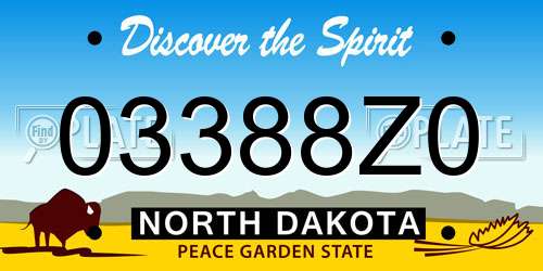 03388Z0 North Dakota License Plate