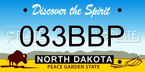 033BBP North Dakota License Plate